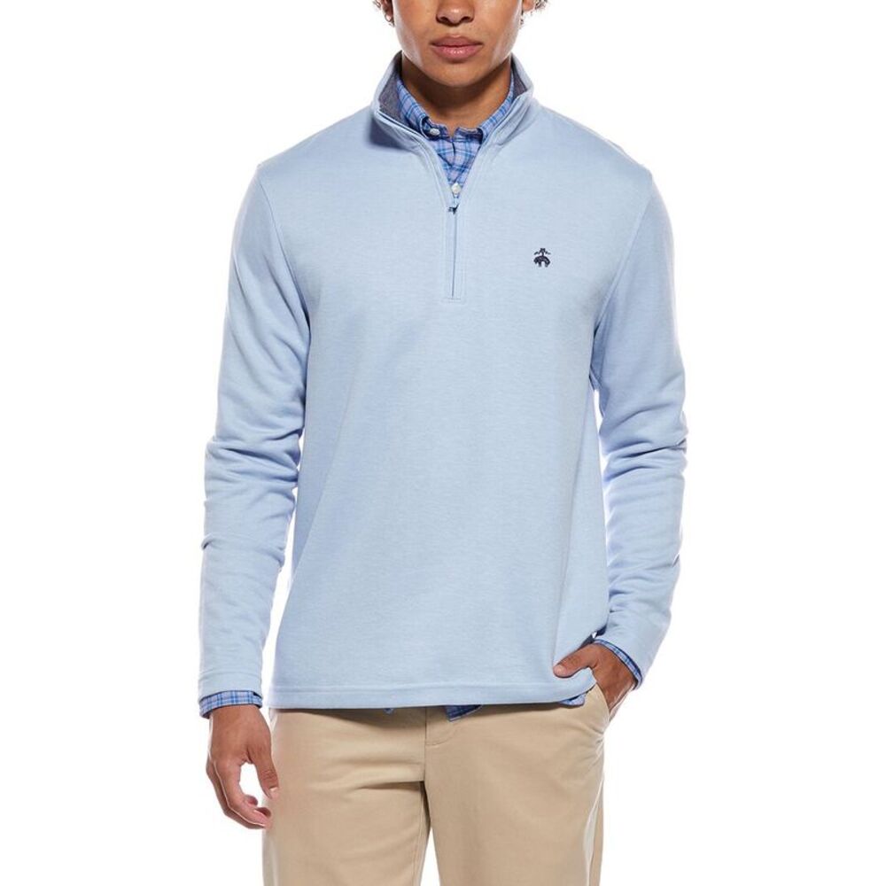 Brooks Brothers Mens Pique 1/2-Zip, Blue